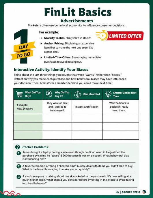 Financial Literacy Workbook for Young Adults
